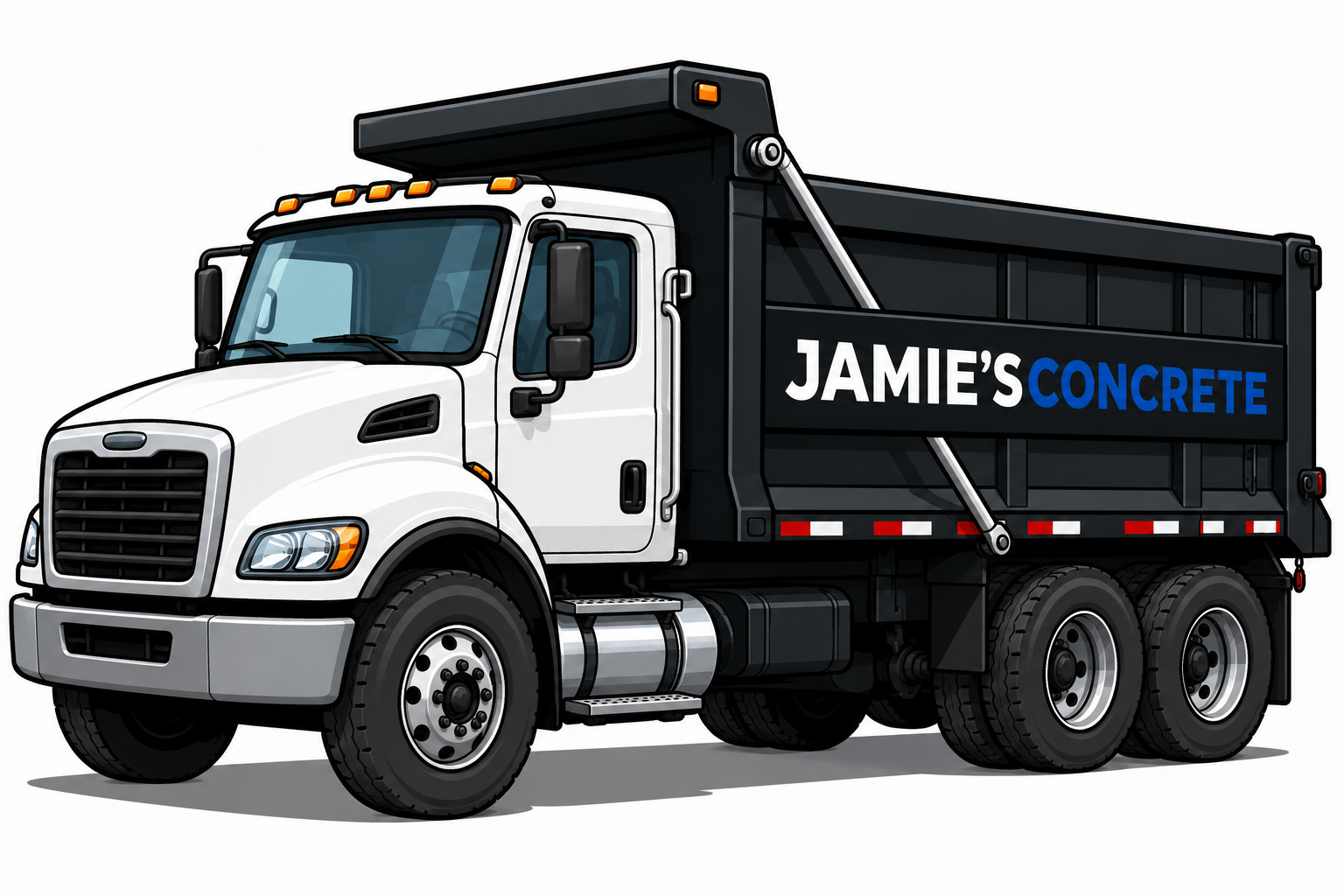 Jamie's Concrete bulk materials hauling dump truck